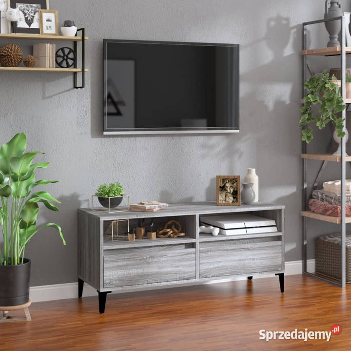 Szafka pod TV szary dąb sonoma 100x345x445 mazowieckie Warszawa