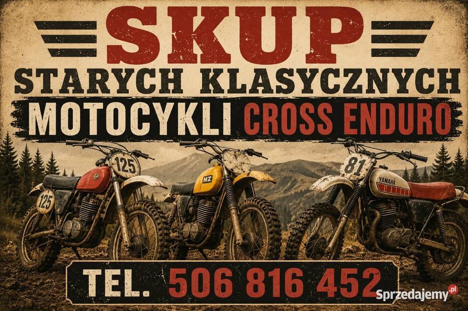 SKUP MOTOCYKLI VINTAGE CLASSIC CROSS ENDURO usługi moto