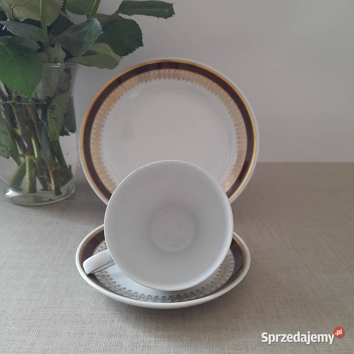 Trio śniadaniowe porcelanowe Kahla Niemcy DDR Porcelana i szkło Bogatynia