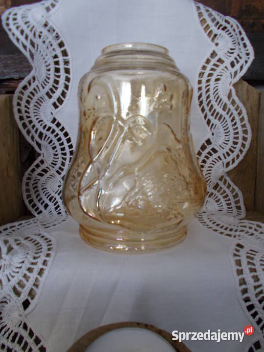 Bursztynowy Klosz PRL Zestaw5 Kwiatowe Zdobien sprzedam