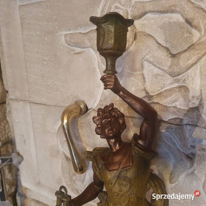 Figuralna podstawa lampy naftowejstary oryginał Antyki Wrocław