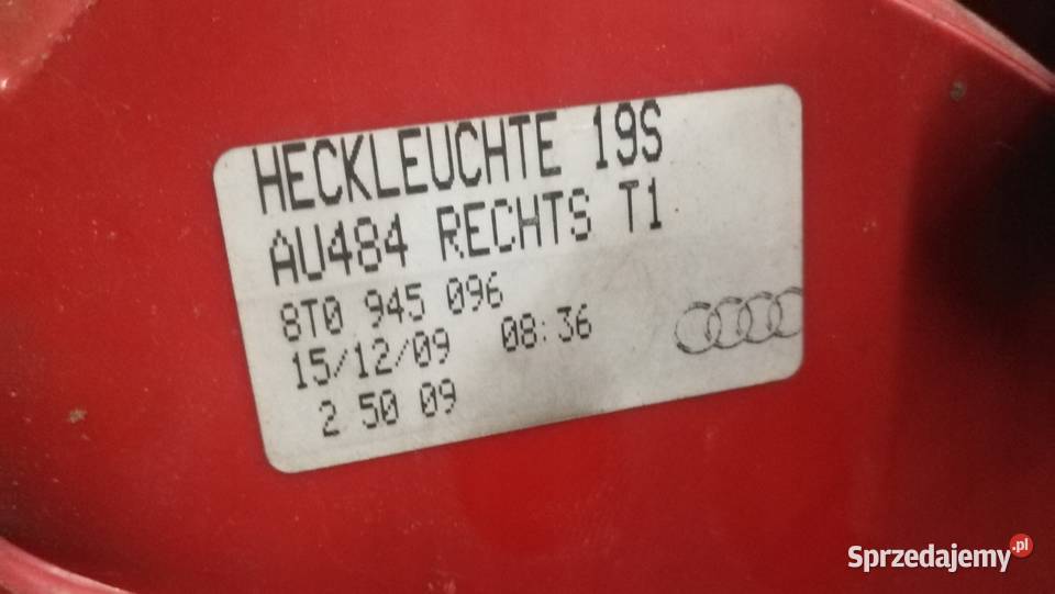 LAMPA PRAWY TYŁ Z BŁOTNIKA AUDI A5 COUPE Przystajń