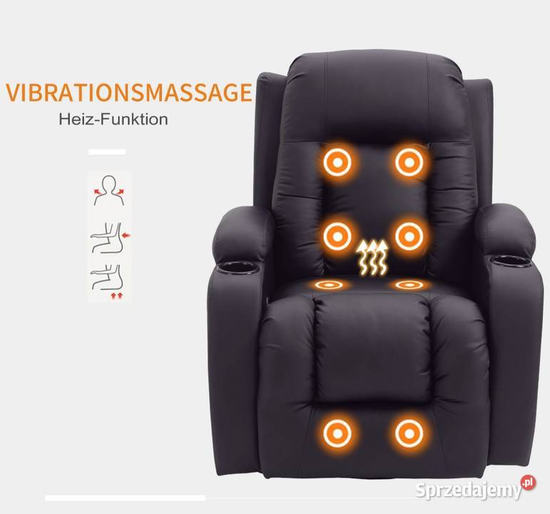 Fotel z masażem z funkcją ogrzewania Brzesko