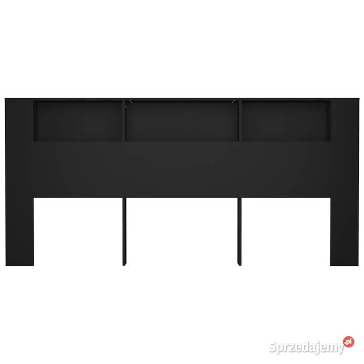 Wezgłowie łóżka z półkami czarne 220x185x1045 sprzedam