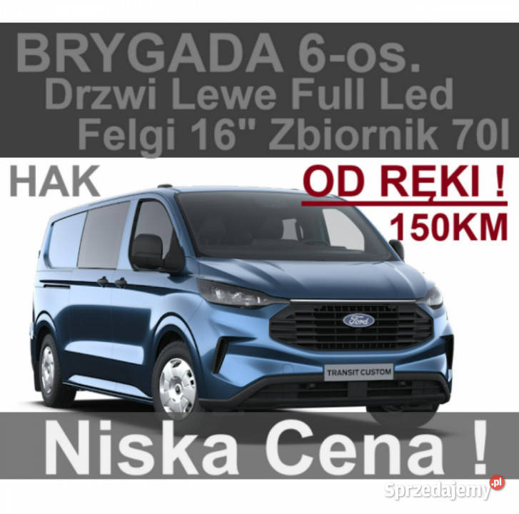 Ford Transit Custom Brygada 6os 150 L2 Super