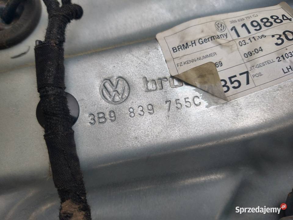 Mechanizm SzybBlacha Lewy Tył Vw Passat B5 3B9 Radziszów