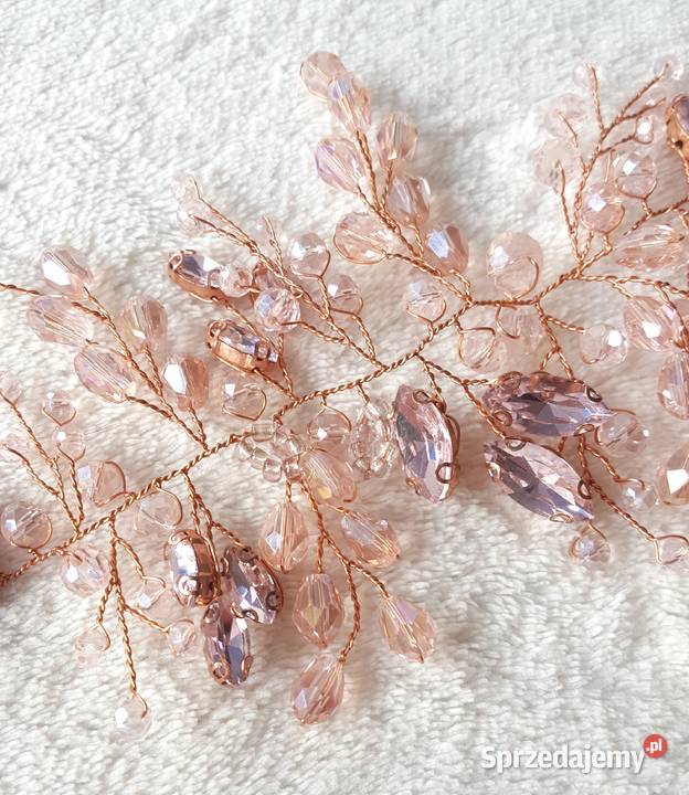 Ozdoba do włosów opaska koraliki ślub wesele sprzedam