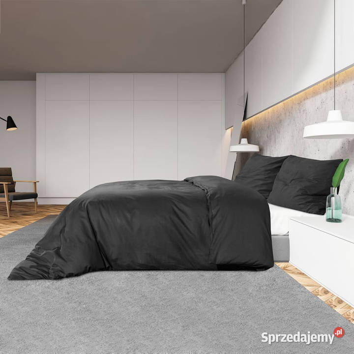 Zestaw pościeli czarny 140x200 lekka mikrofibra Warszawa