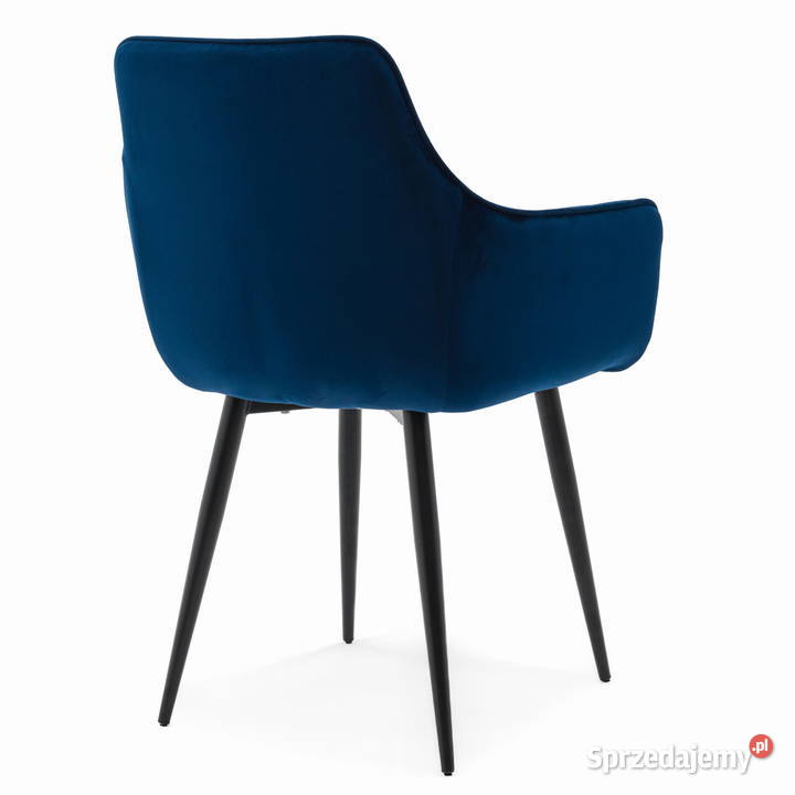 Granatowe Krzesło Tapicerowane Quattro Wysyłka wielkopolskie Tarchały Małe