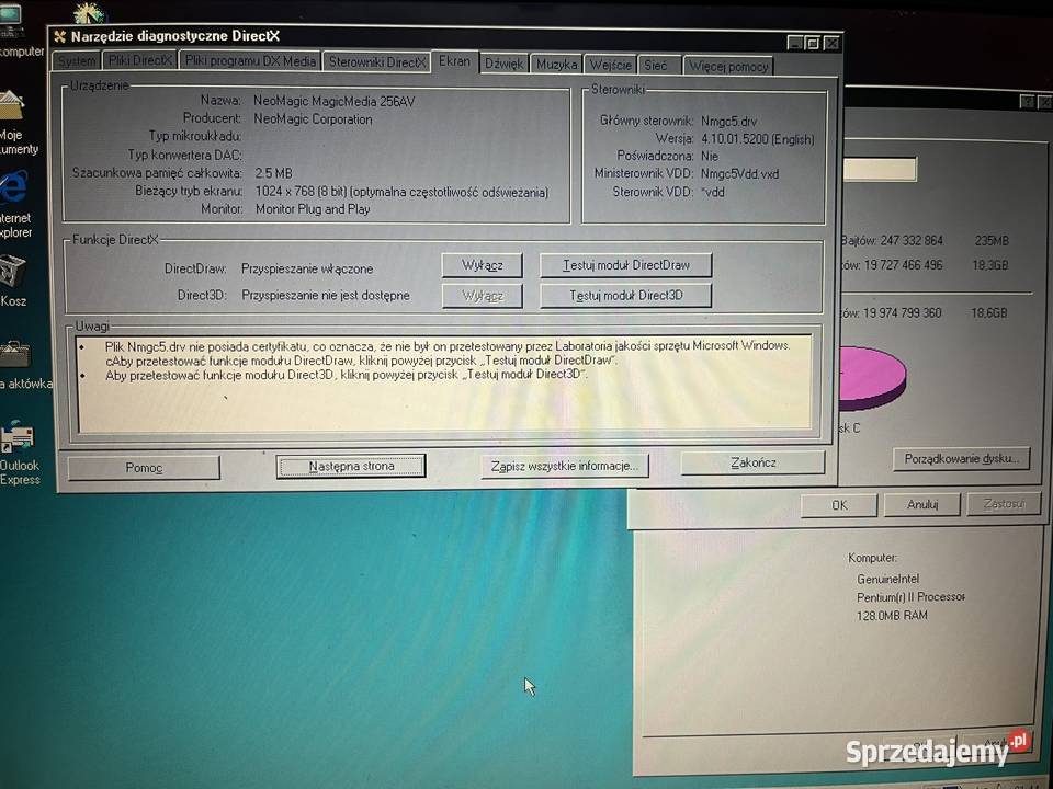 Zabytkowy laptop Toshiba Tecra 8000 małopolskie Brzana sprzedam