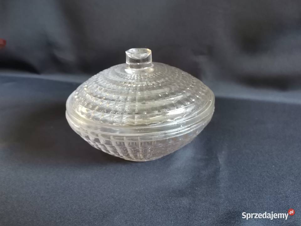 Stara bomboniera Ufo szkło Ząbkowice design PRL Porcelana i szkło
