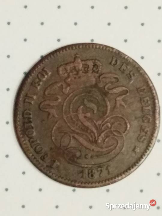 Moneta 2 centymy Belgia 1871 Żary