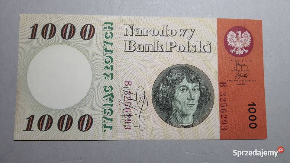 1000 złotych 1965 s B UNCUNC Antyki, Sztuka, Kolekcje mazowieckie Warszawa