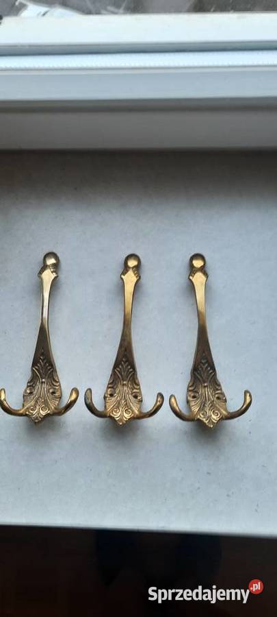 wieszaki mosiężne 3 sztuki Poznań