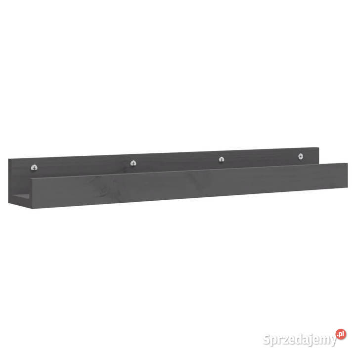 Półki ścienne 2 szare 80x12x9 drewno sosnowe
