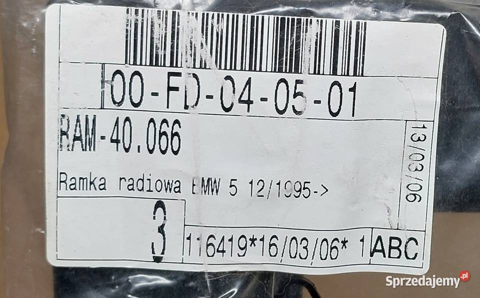 RAMKA RADIA 1 DIN BMW E39 E53 RAM40066 Mielęcin