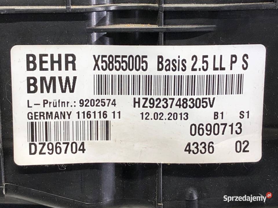 NAGRZEWNICA KOMBAJN BMW F07 9202574 Hatchback Nagrzewnice podkarpackie