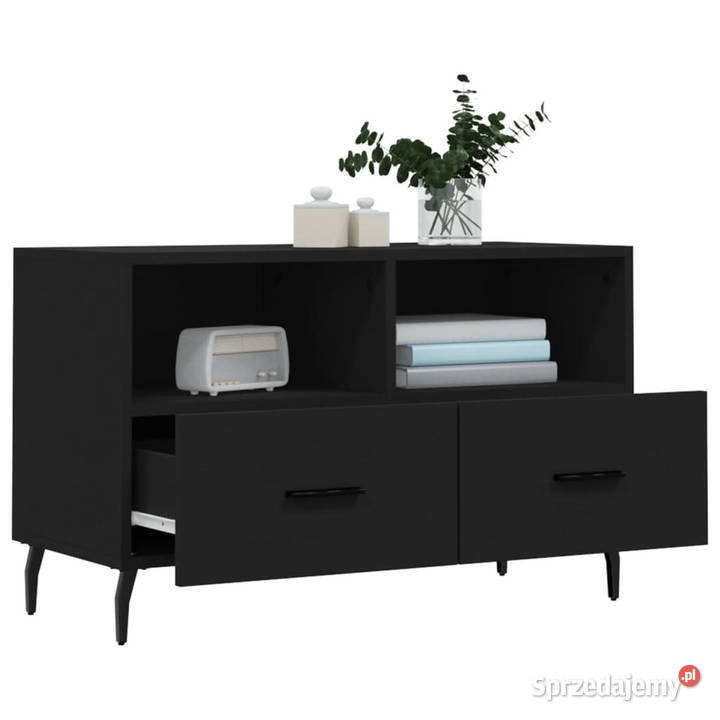 Szafka pod TV czarna 80x36x50 materiał Warszawa