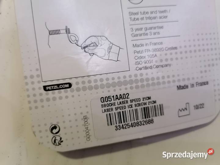 Śruba lodowa PETZL LASER SPEED G051AA02 21 Gaszowice