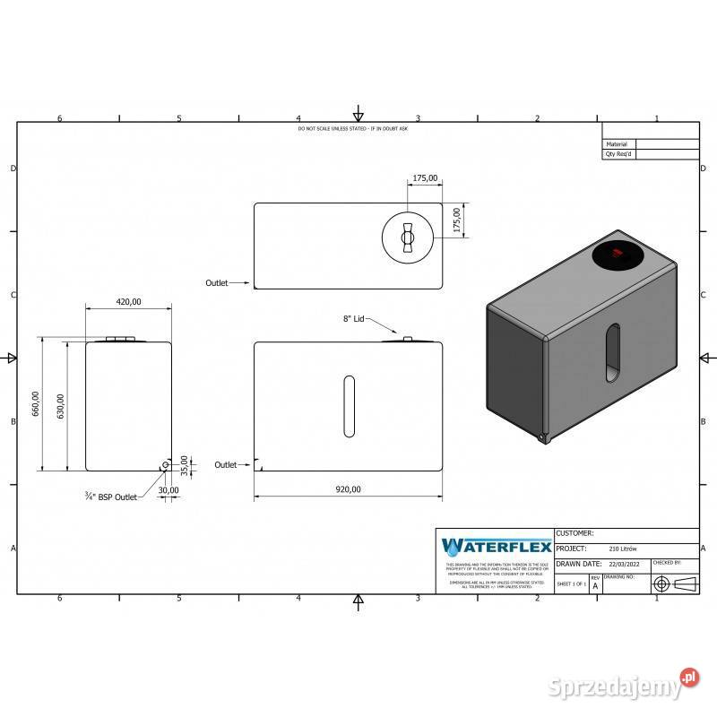 Zbiornik 210 stojący woda nawadnianie ogród Wałbrzych
