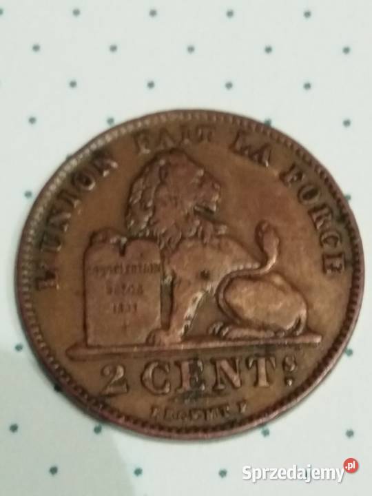 Moneta 2 centymy Belgia 1902 Żary