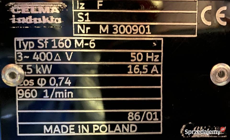 silnik elektryczny 75kW 960obr 3fazowy INDUKTA Części do elektronarzędzi Pigża