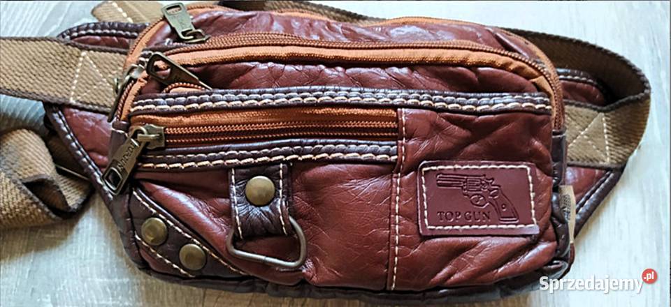 Unikatowa Saszetka Skóra Naturalna TopGun Poraj