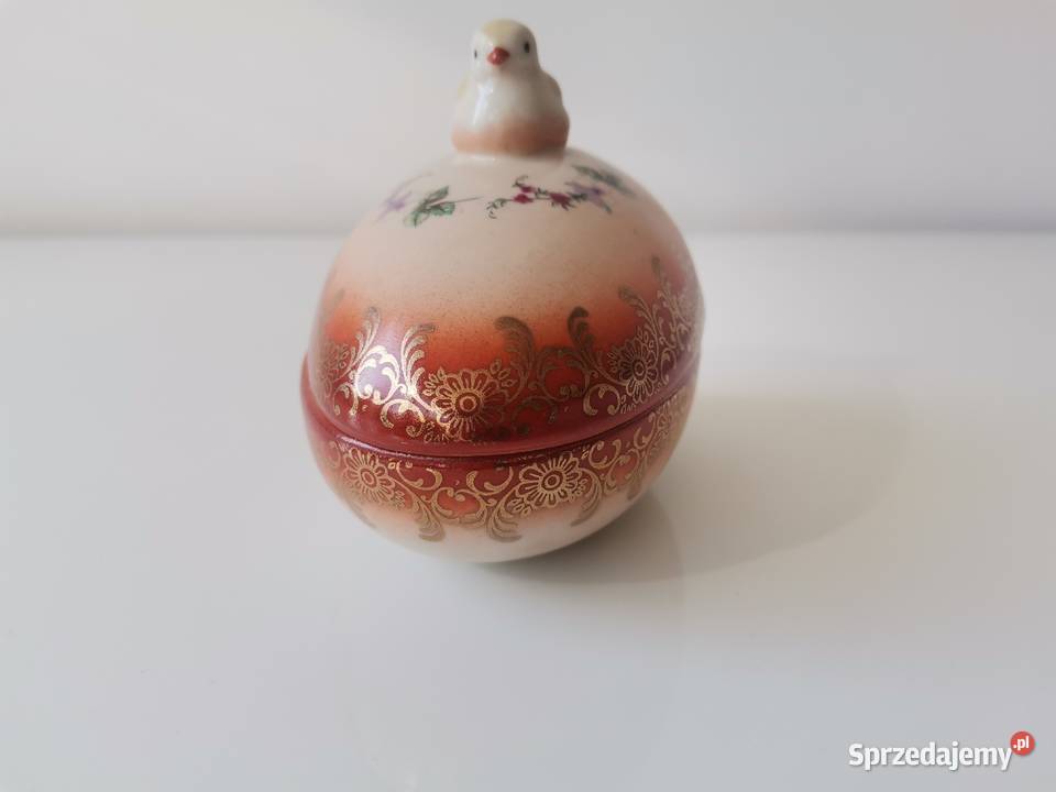 Stara przedwojenna bomboniera Jajo z kurczakiem Katowice