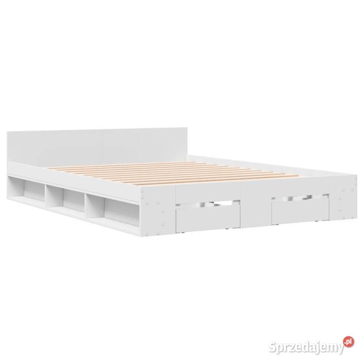 vidaXL Rama łóżka z szufladami biała 135x190 Warszawa