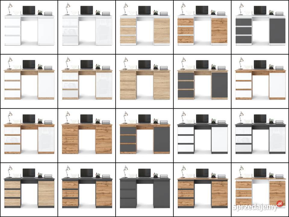 Biurko Z 3 Szufladami Szare Loft Nowoczesne Elbląg