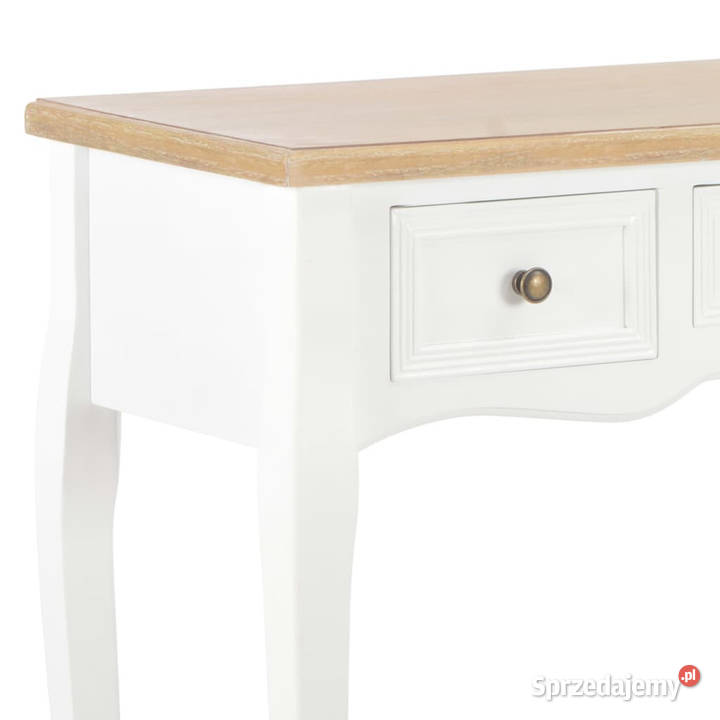 Stolik konsolowy z 3 szufladami biały WM280044
