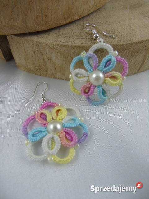 Kolczyki frywolitkowe różne wzory i kolory Wiśniowa sprzedam