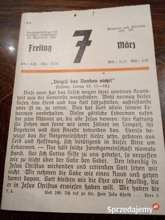 Stare niemieckie kartki z kalendarza śląskie