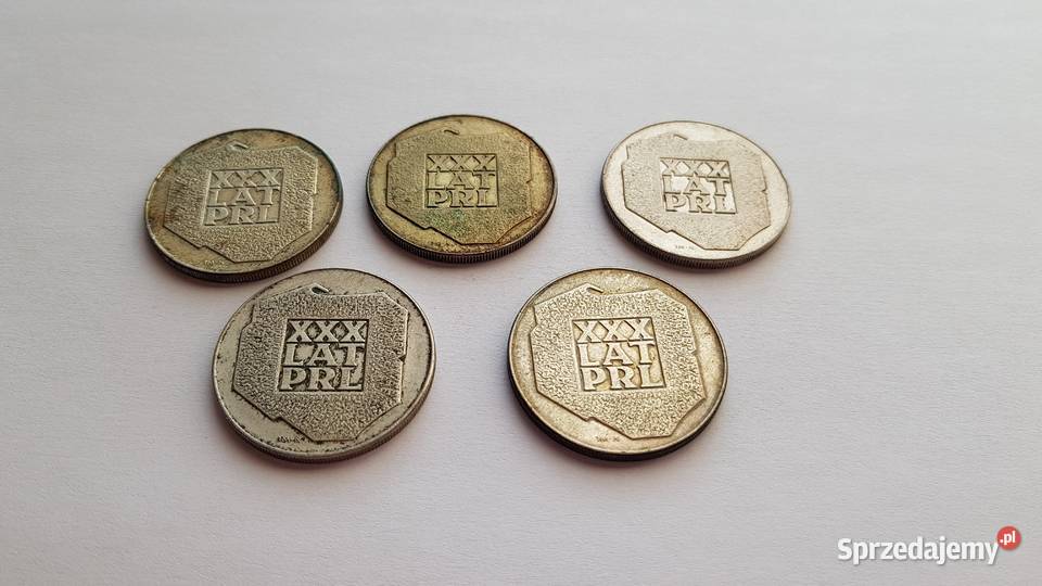 5x 200 XXXlecia PRL 1974 mapka Ag srebro 625 Dąbrowa Górnicza