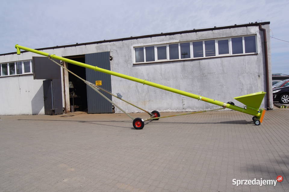 Przenośnik ślimakowy skośny z koszem nieuszkodzony Łask