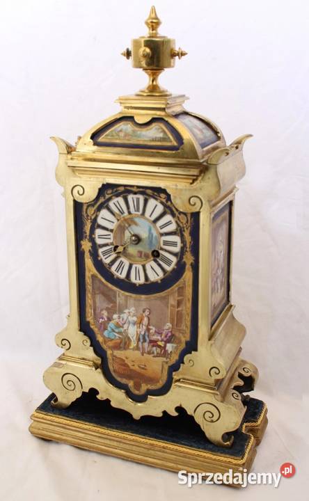 Antyczny francuski zegar z XVIII w brąz złocony dolnośląskie Głuszyca