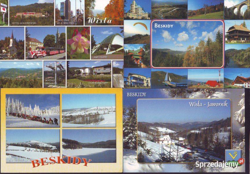 K Poczt Widoki Beskidy 4 poz Pocztówki i karty telefoniczne Gliwice