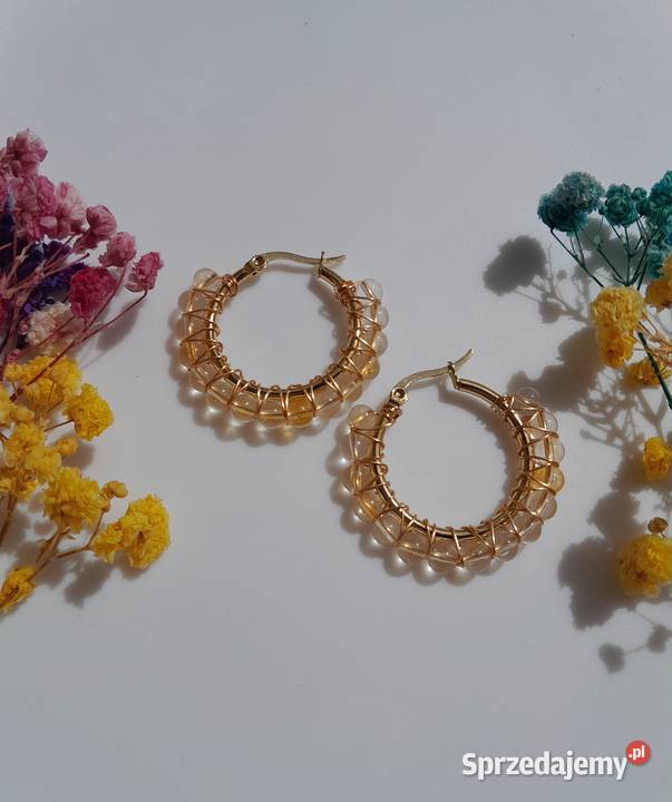 Pozłacane kolczyki z cytrynem Kolczyki Kozienice