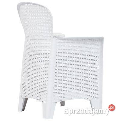 vidaXL Krzesła ogrodowe z poduszkami 2 białe
