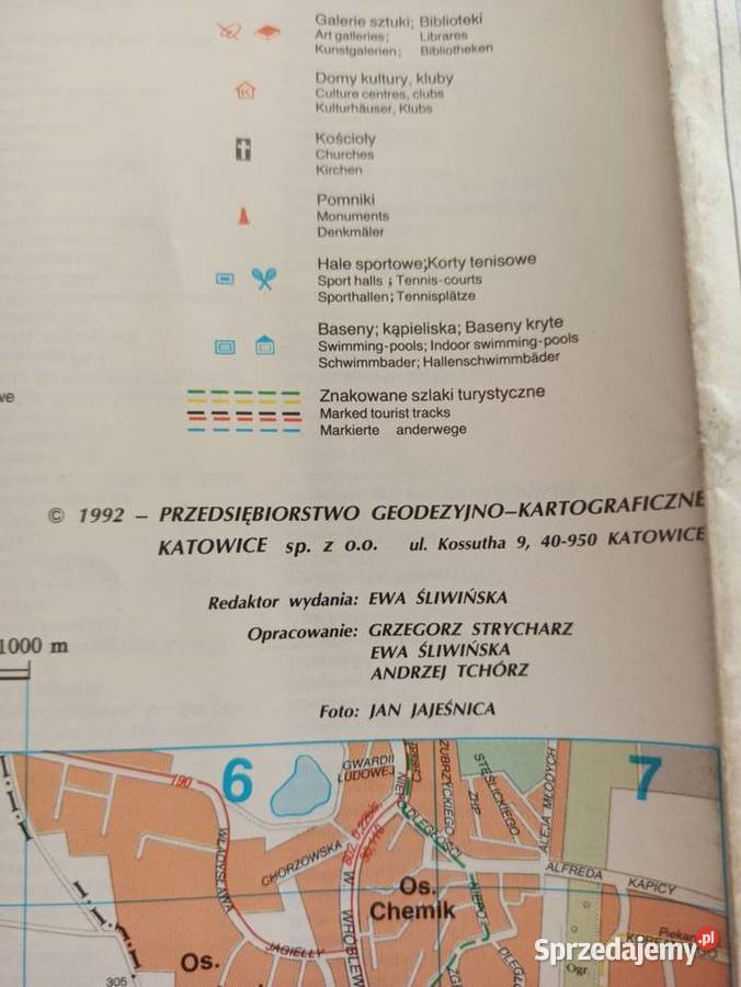 Katowice Plan Miasta 1992 Bielsko-Biała