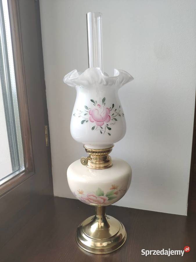 Stara francuska sygnowana porcelanowa lampa Kraków