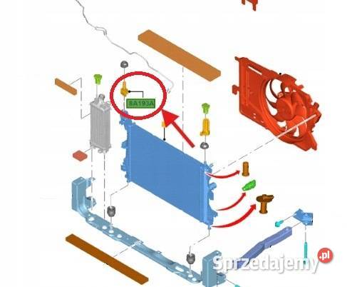 KOŁEK MOCOWANIE GÓRNE CHŁODNICY WODY FORD FOCUS Części montażowe dolnośląskie
