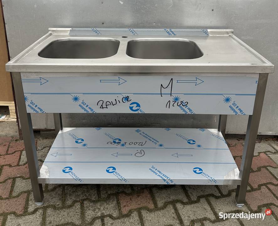 Zlew gastronomiczny 2komorowy 120x60x85 Słupia Kapitulna