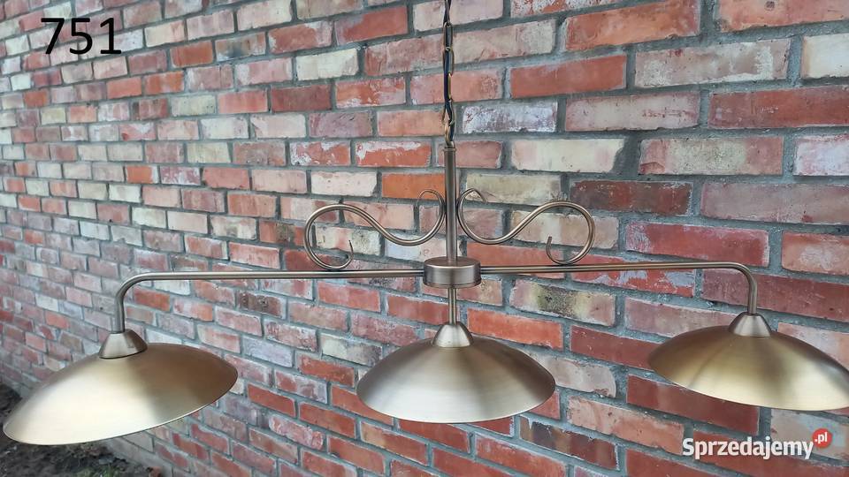 Żyrandol metalowy trzypunktowy kolor satynowy Gawroniec sprzedam