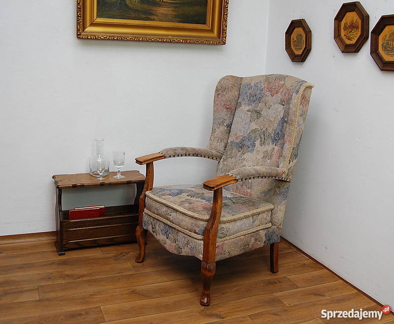 PIĘKNY I WYGODNY USZAK FOTEL NA SPRĘŻYNACH dolnośląskie Świdnica