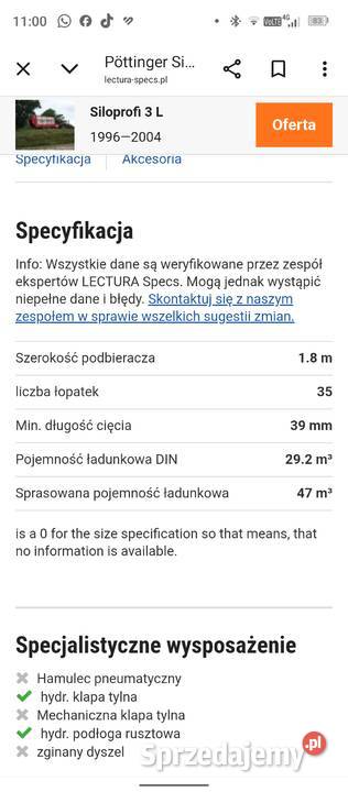 Przyczepa samozbierająca pottinger siloprofi3 Mława