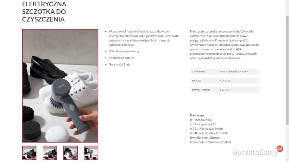 EL SZCZOTKA DO CZYSZCZENIA BUTÓW 300obrmin 3LATA