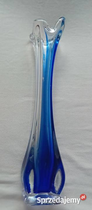 Wazon ze szkła dwubarwnego Viking Glass USA lata Koźminek