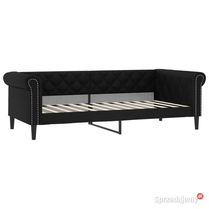 Sofa rozsuwana z materacami czarna ekoskóra Meble Warszawa