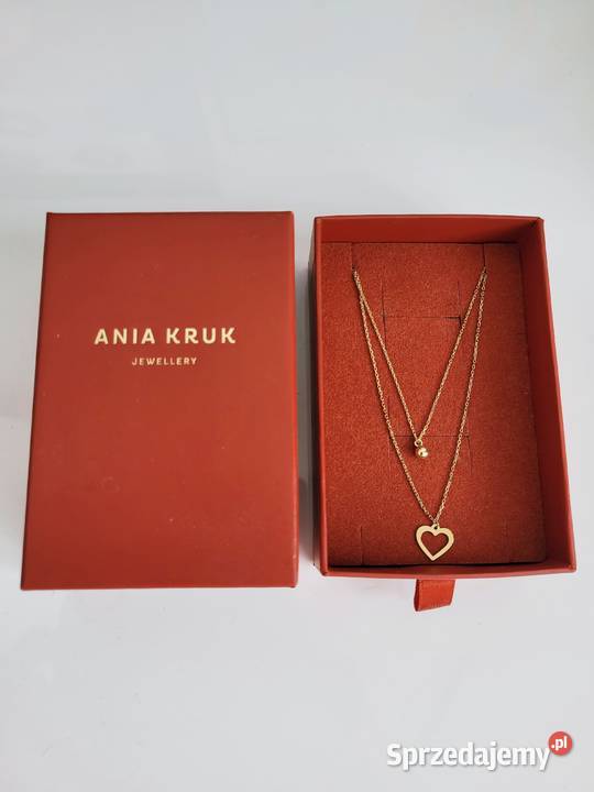 Naszyjnik podwójny serce kulka złoto 375 Liszki